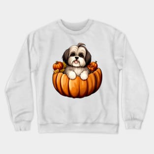 Shih Tzu Dog inside Pumpkin #2 Crewneck Sweatshirt